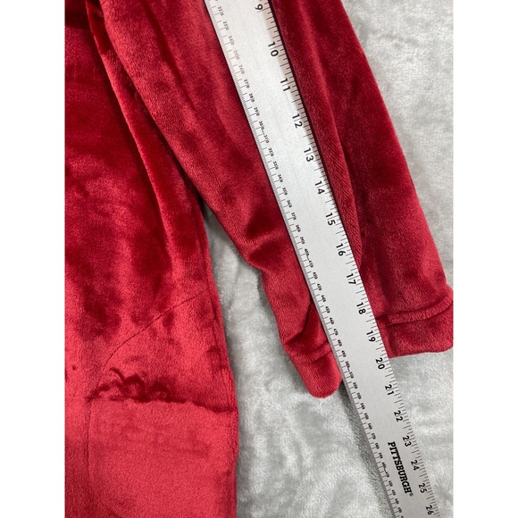 Natori Luxurious‎ Plush SMALL House Dress Caftan Red Soft Cozy Zip Up Lounge 51" - Picture 7 of 7